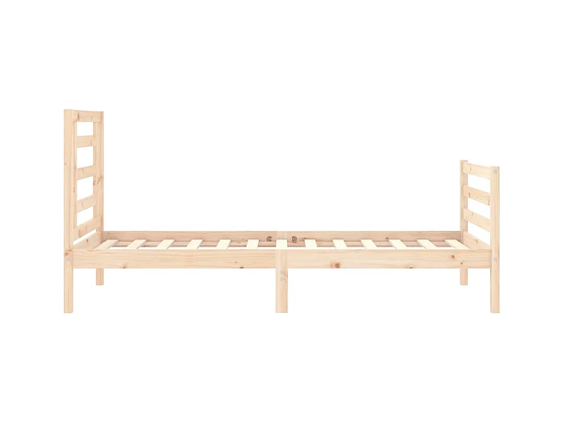 Cadre de lit avec tête de lit 90x200 bois massif