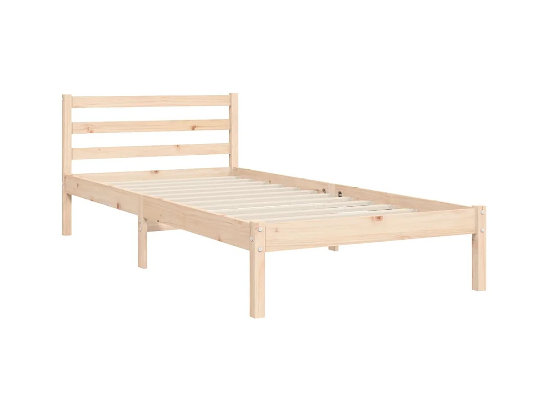 Cadre de lit avec tête de lit 90x200 bois massif