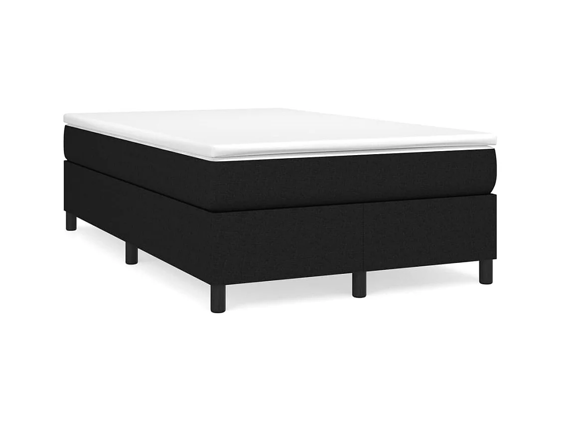 Sommier à lattes de lit avec matelas noir 120x190 tissu