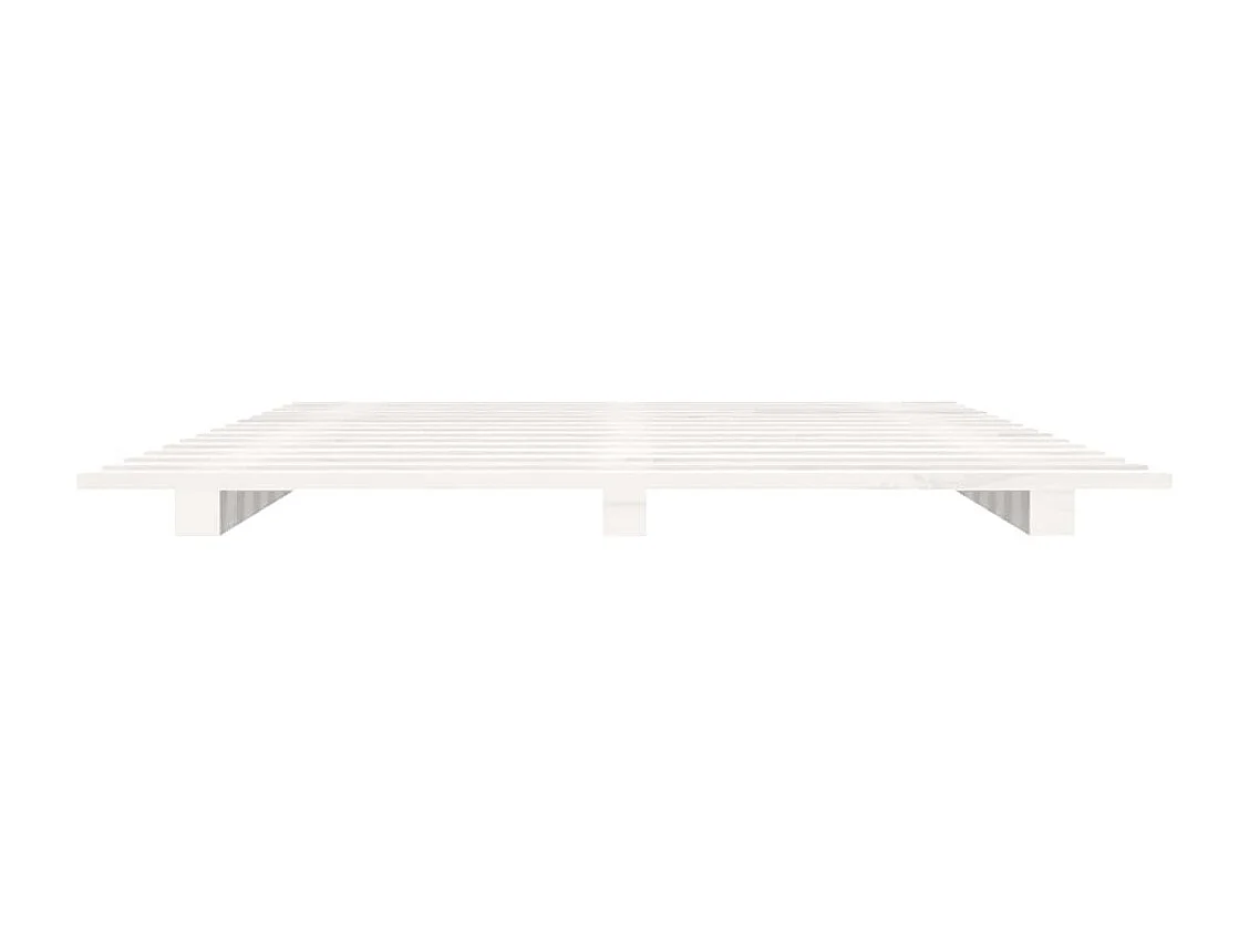 Cadre de lit blanc 150x200 bois de pin massif