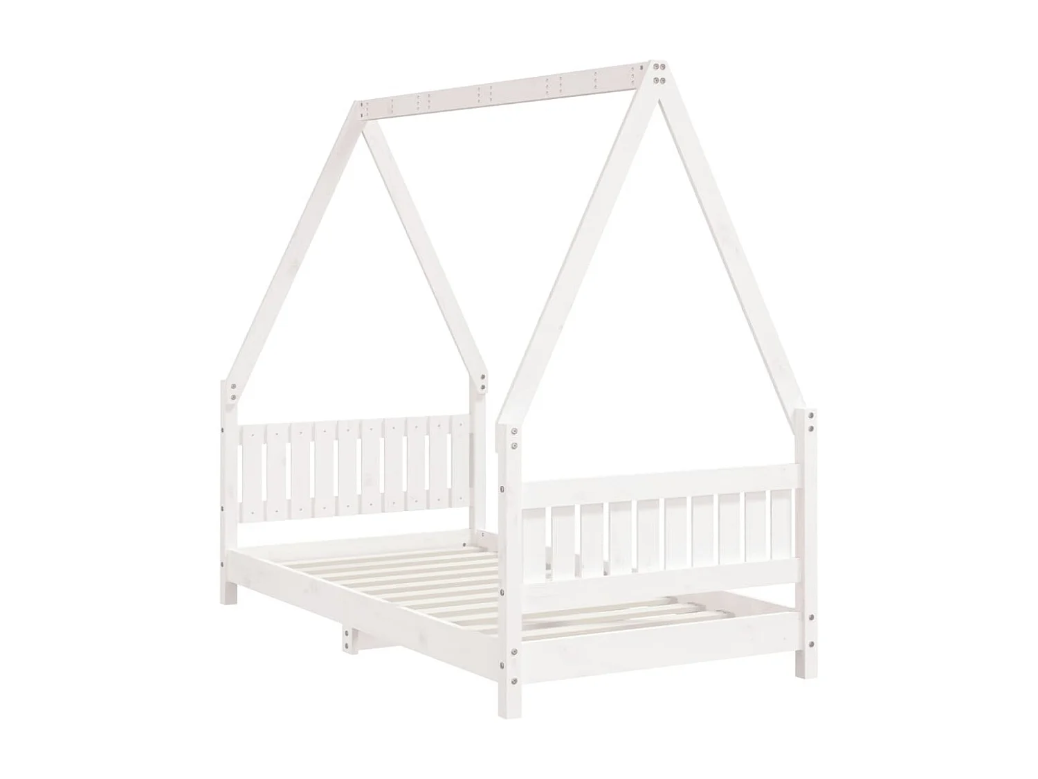 Cadre de lit pour enfant blanc 80x160 bois de pin massif