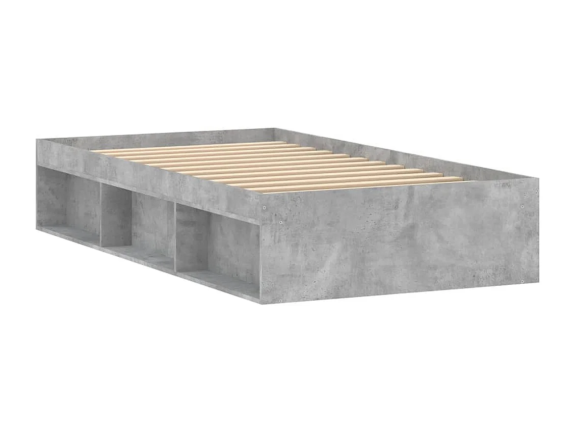Cadre de lit gris béton 90x190