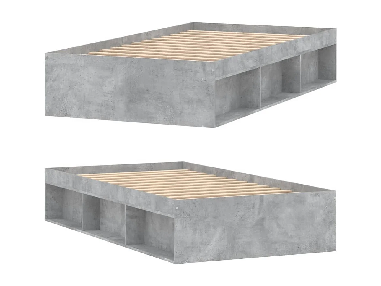 vidaXL Estructura de cama gris hormigón 90x190 cm