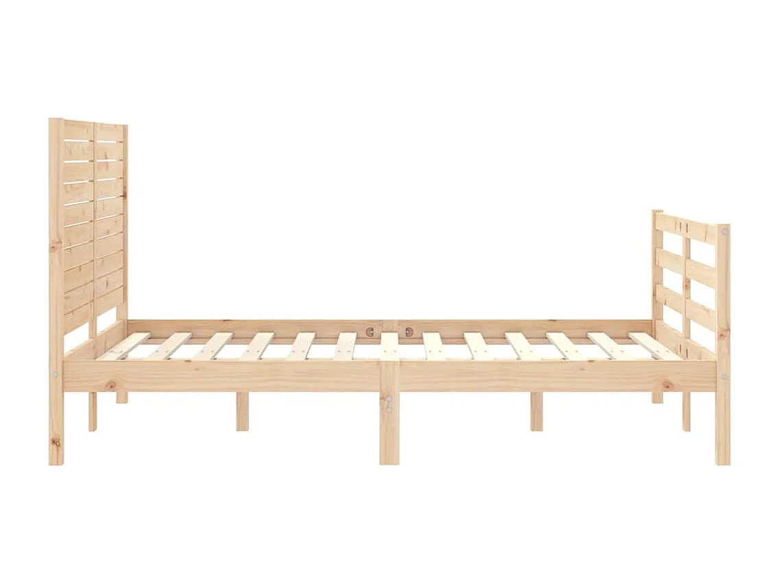 Cadre de lit avec tête de lit petit double bois massif