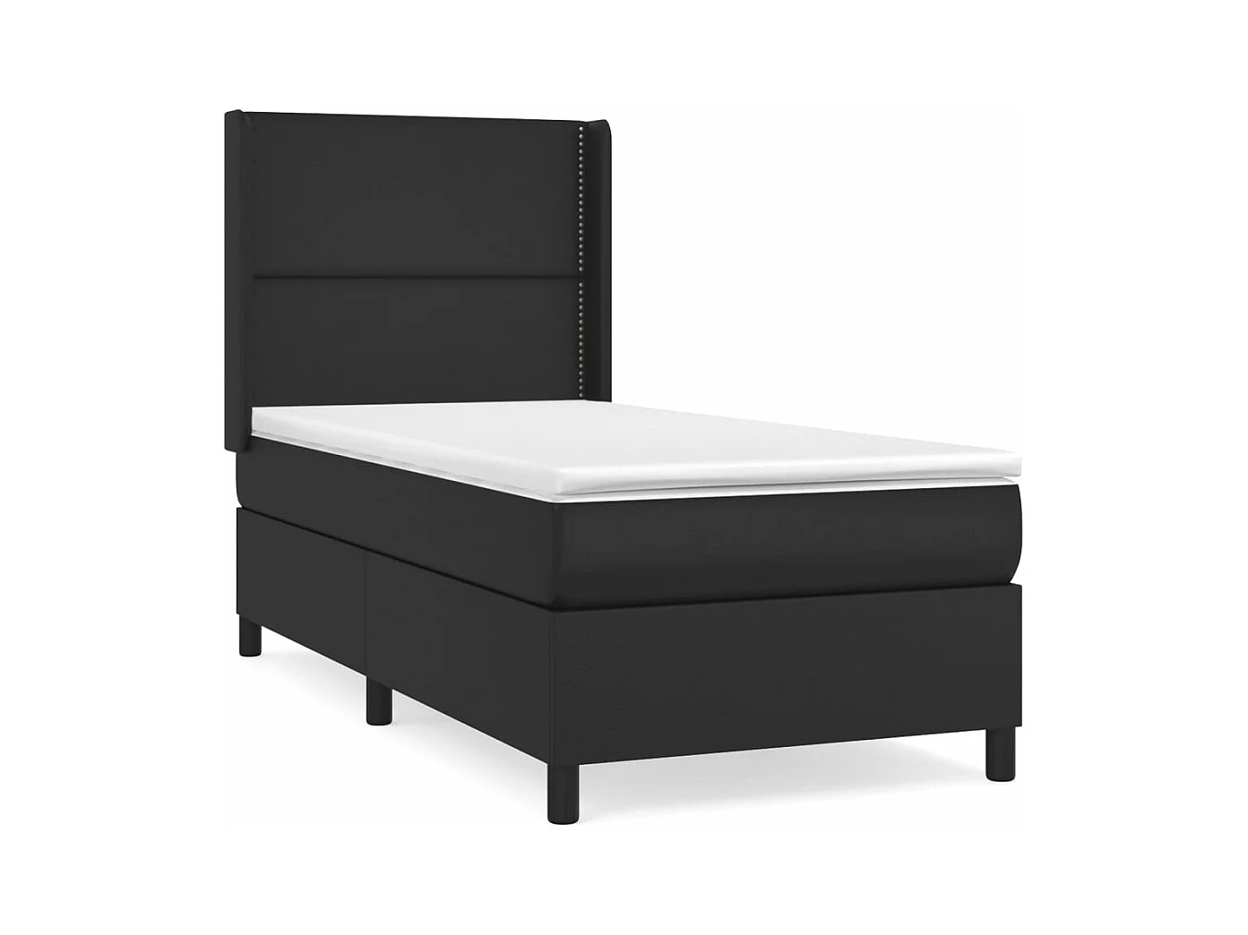 Sommier à lattes de lit avec matelas Noir 80x200 Similicuir
