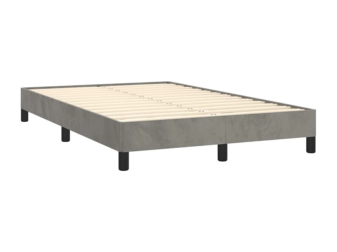 Sommier à lattes de lit avec matelas LED gris clair 120x190