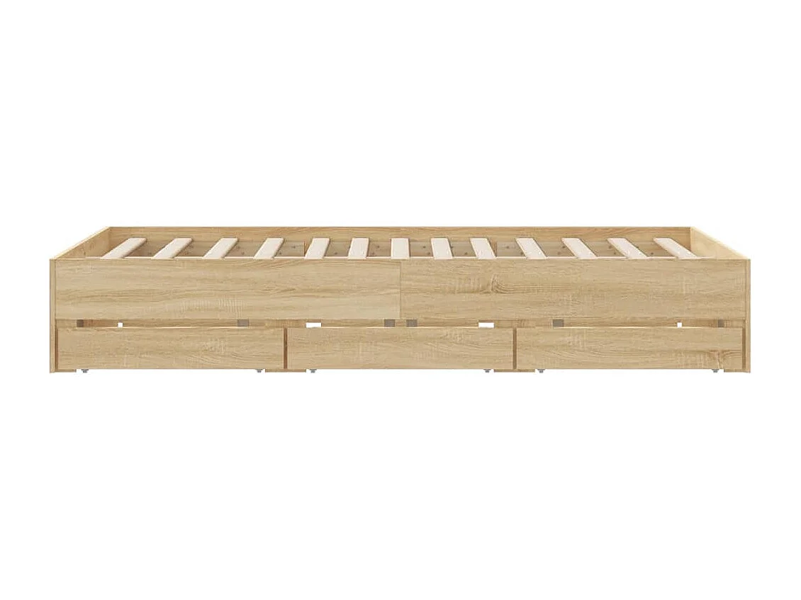 Cadre de lit et tiroirs chêne sonoma 140x200 bois ingénierie
