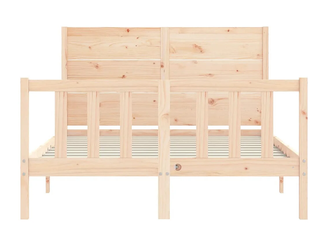 Cadre de lit avec tête de lit double bois massif