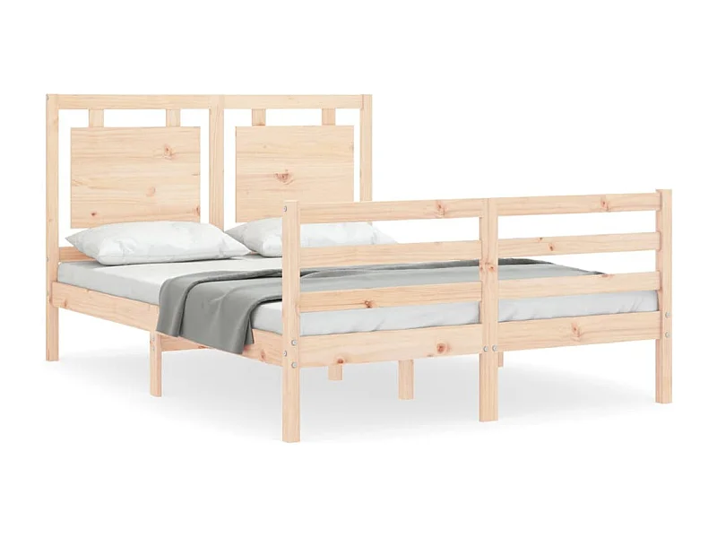 Cadre de lit avec tête de lit 140x190 bois massif