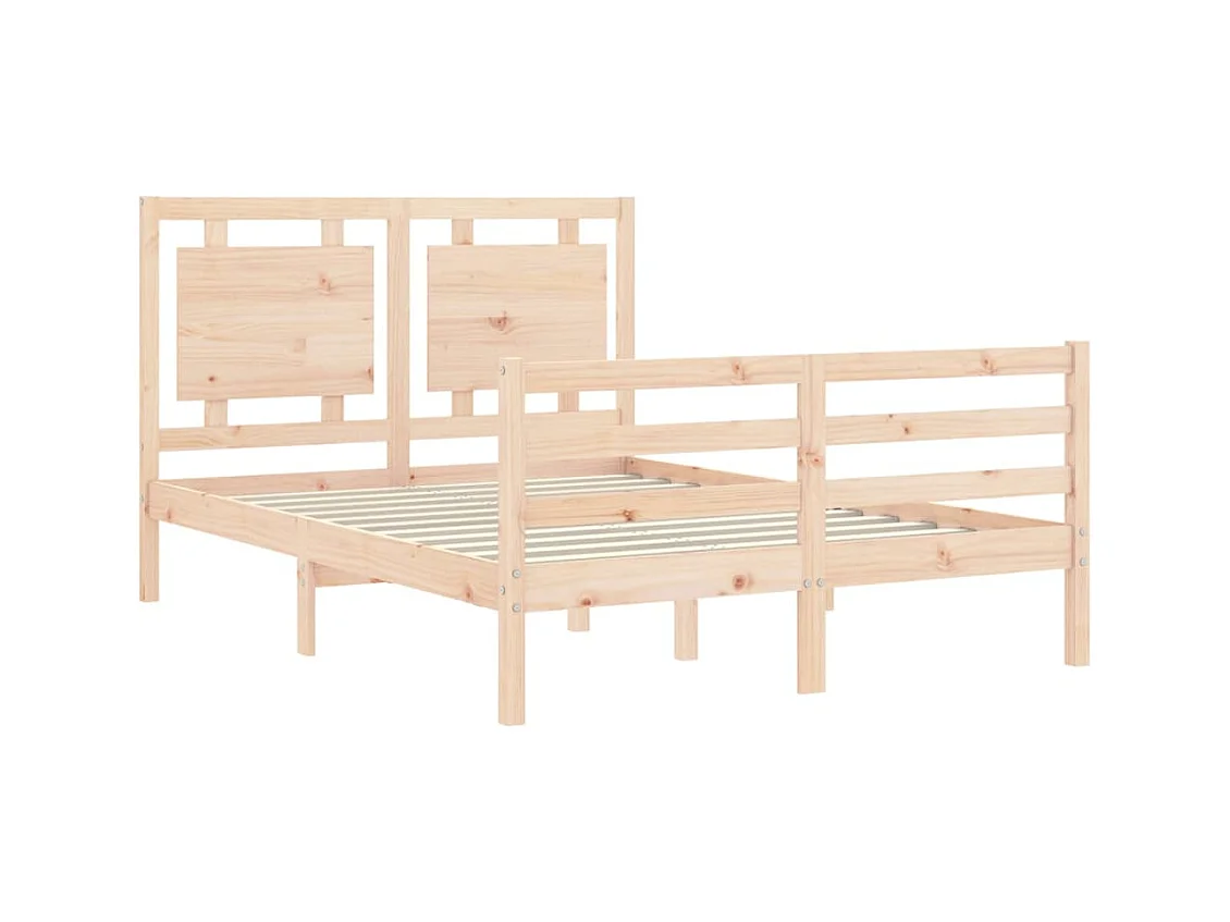 Cadre de lit avec tête de lit 140x190 bois massif