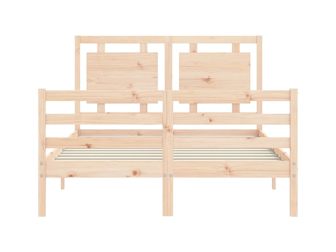 Cadre de lit avec tête de lit 140x190 bois massif