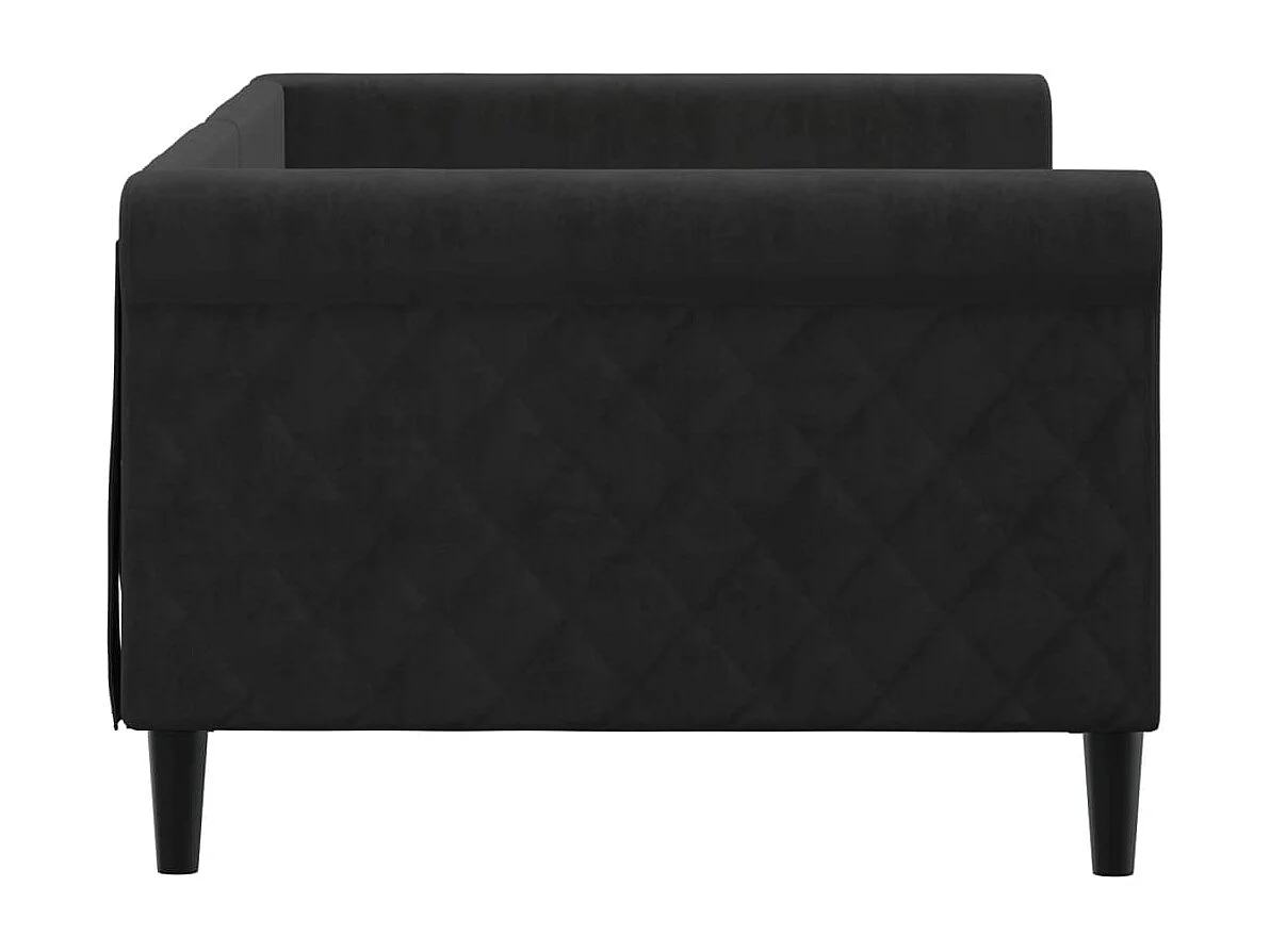 Lit de repos noir 90x200 velours
