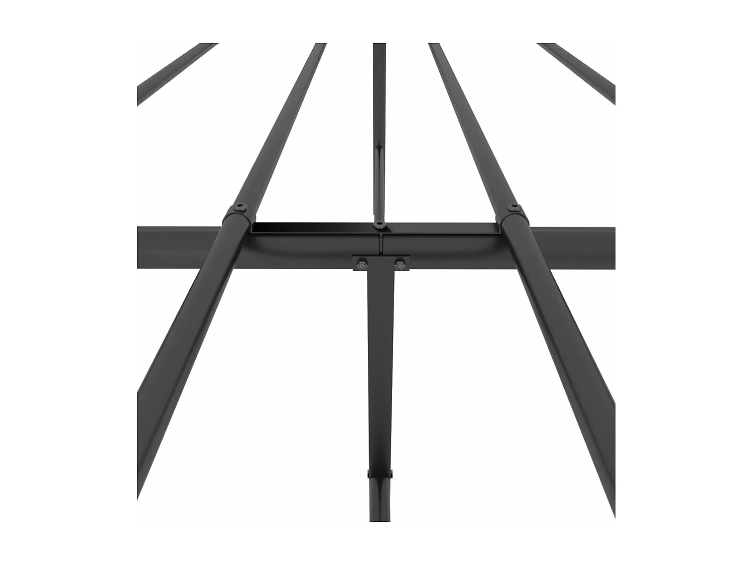 Cadre de lit métal avec tête de lit-pied de lit noir 183x213