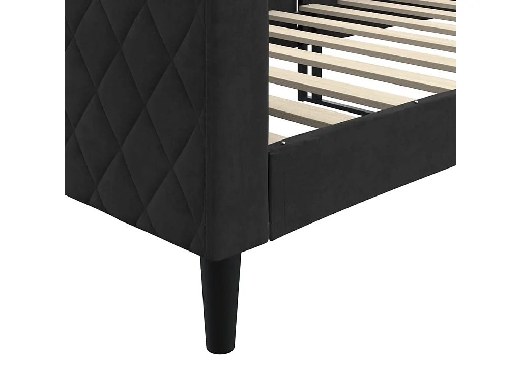 Lit de repos noir 80x200 velours