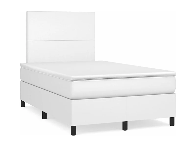 Sommier à lattes de lit matelas LED blanc 120x190 similicuir