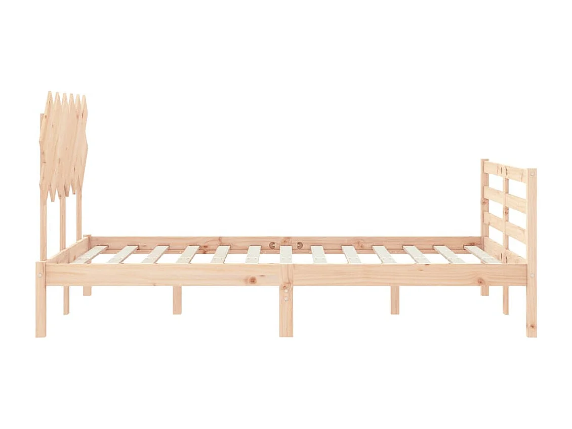 Cadre de lit avec tête de lit 120x200 bois massif