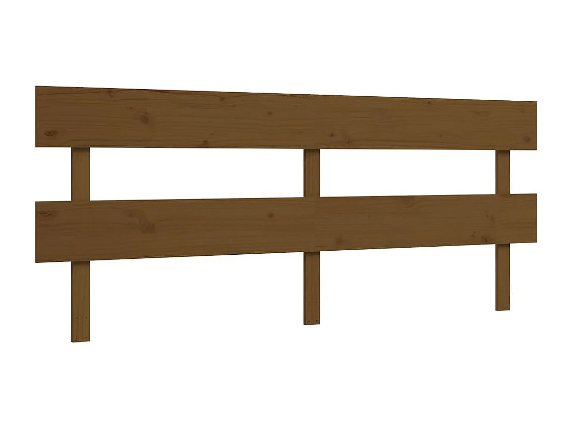 Cadre de lit avec tête de lit marron miel 200x200 bois massif