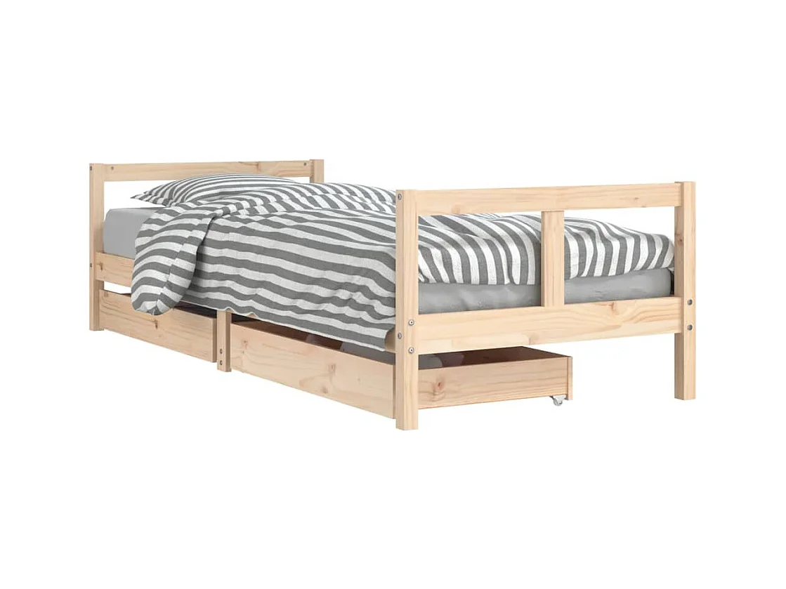 Cadre de lit pour enfants gris 80x200 bois de pin massif
