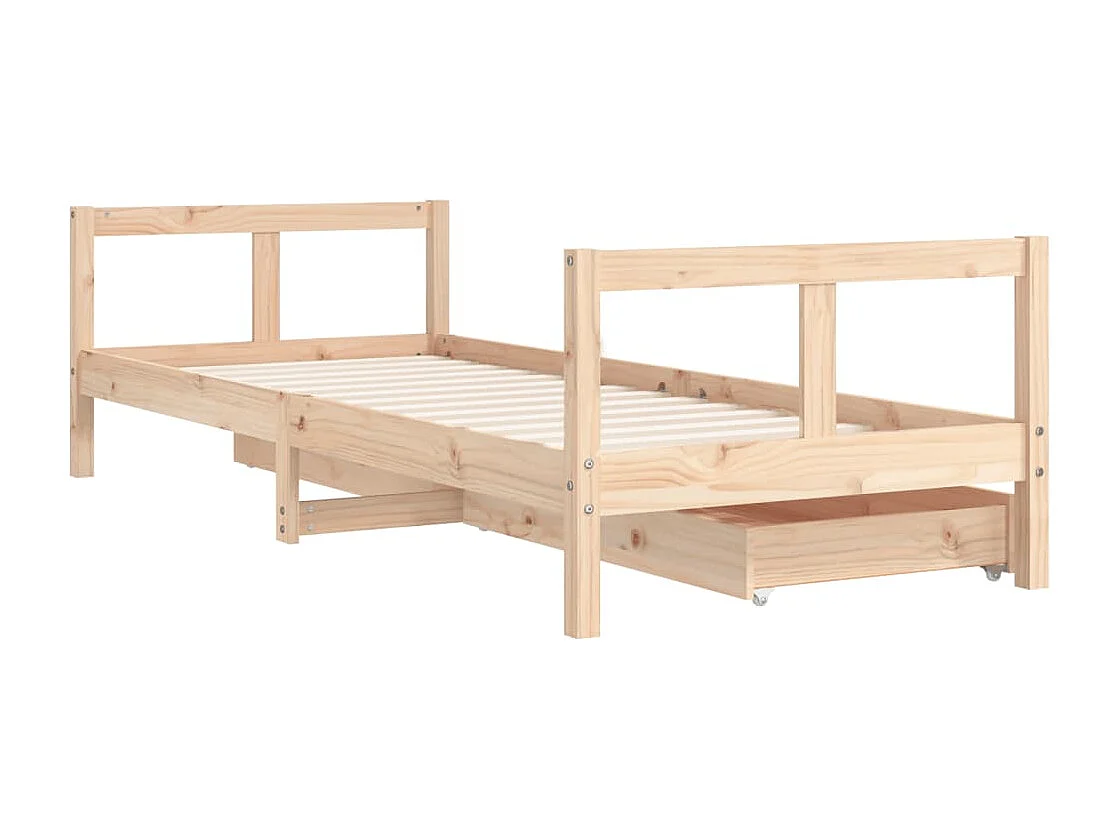 Cadre de lit pour enfants gris 80x200 bois de pin massif