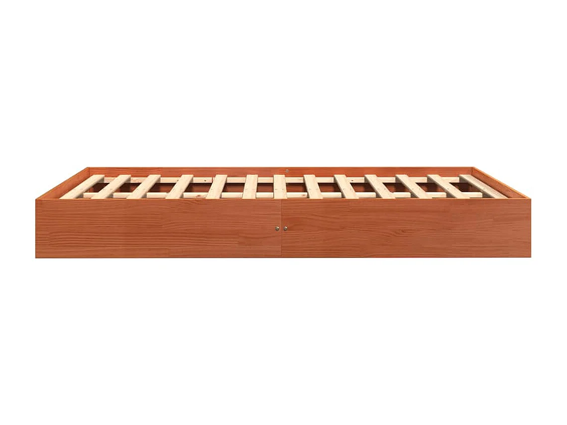 Cadre de lit marron 140x200 bois de pin massif