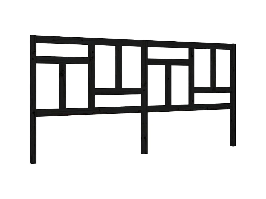vidaXL Estructura de cama con cabecero madera maciza negro 200x200 cm