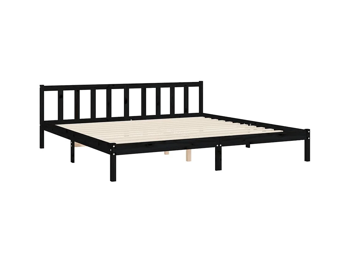 vidaXL Estructura de cama con cabecero madera maciza negro 200x200 cm