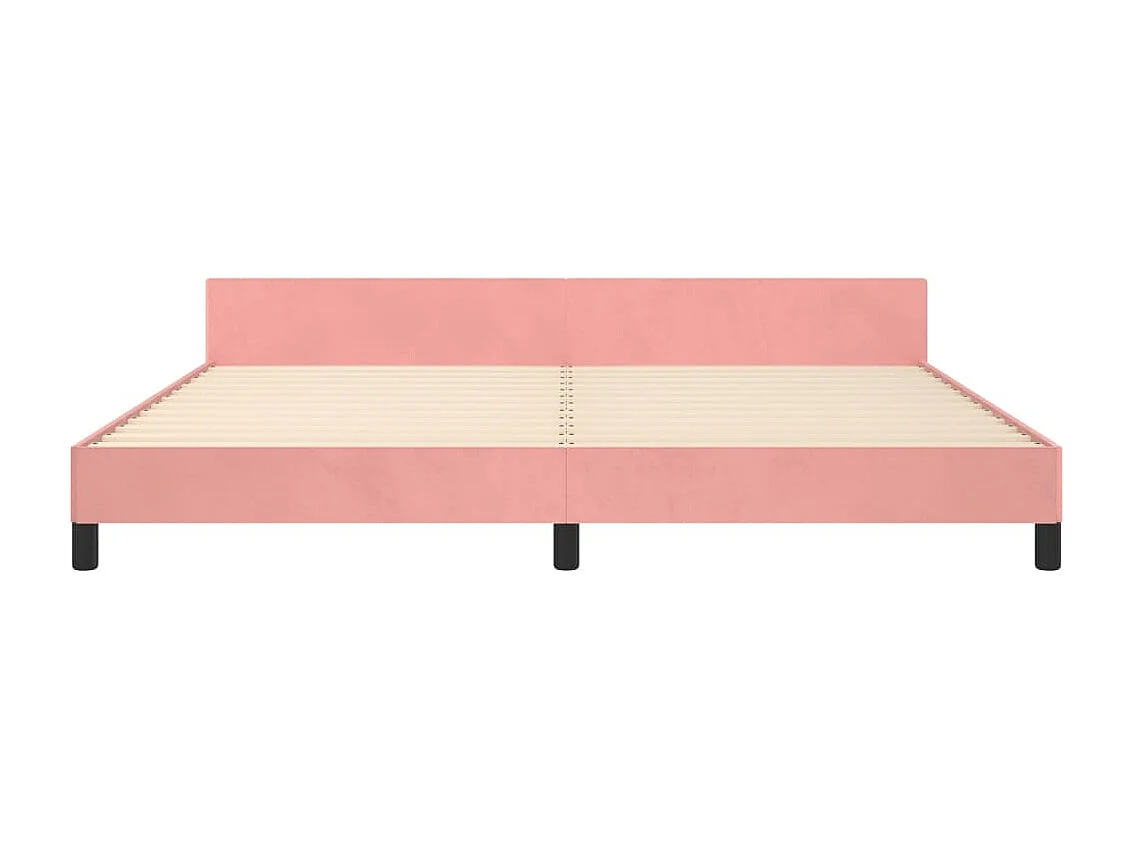 Cadre de lit avec tête de lit Rose 200x200 Velours