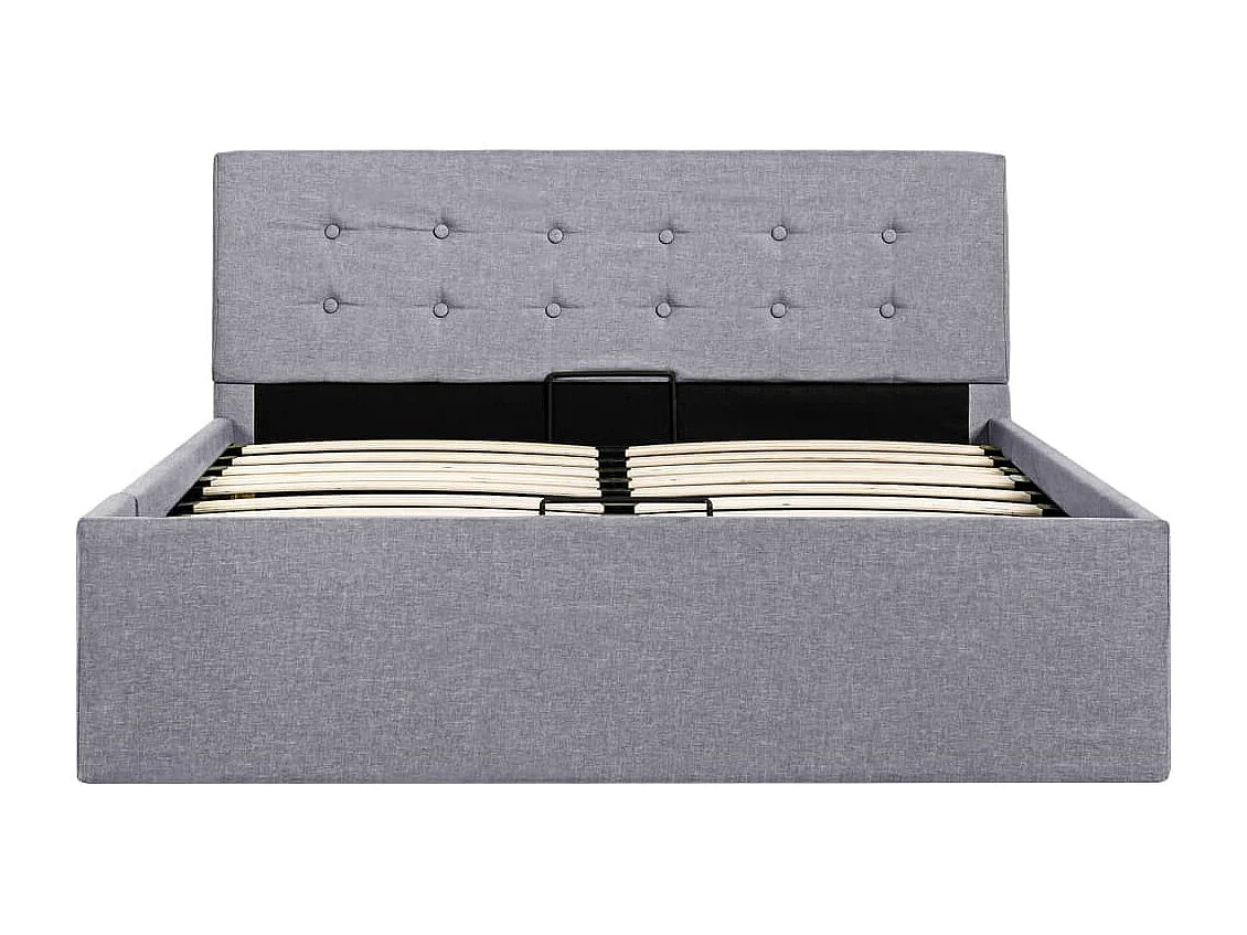 Lit à stockage hydraulique Gris clair Tissu 120x200