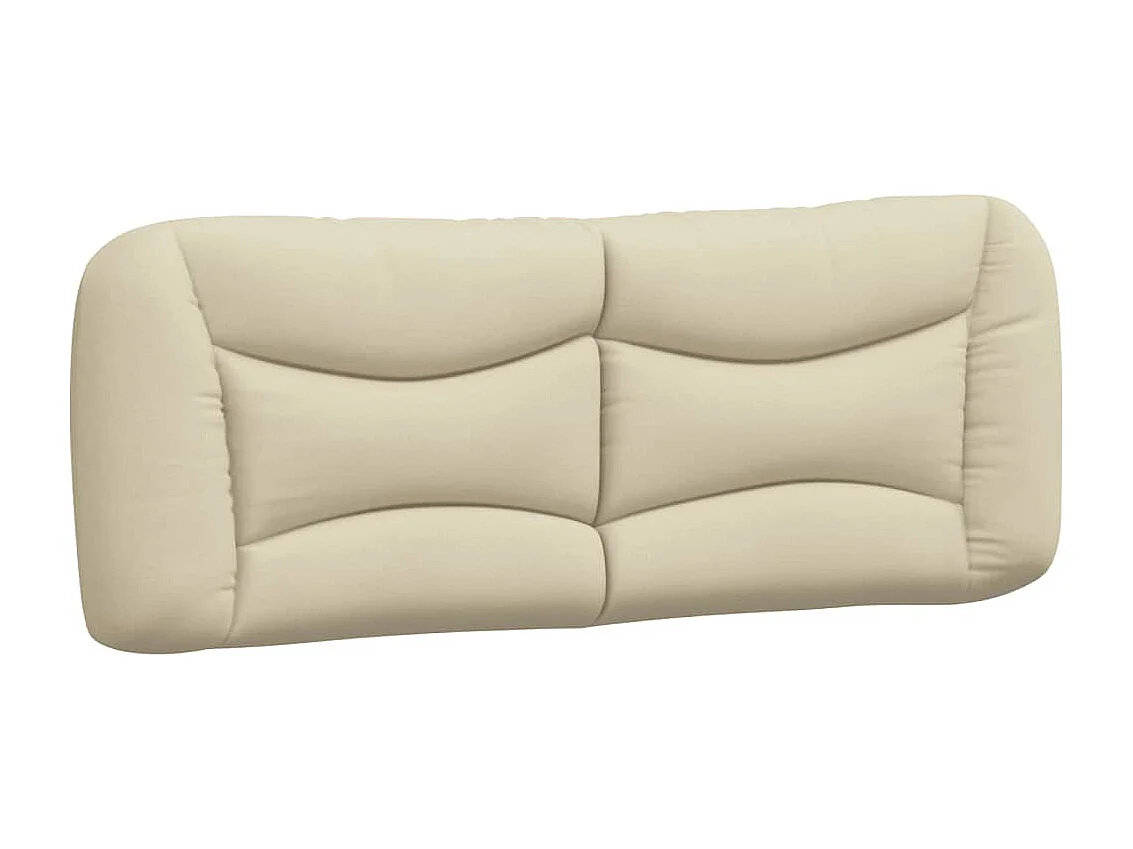 Cadre de lit avec tête de lit Crème 180x200 Tissu