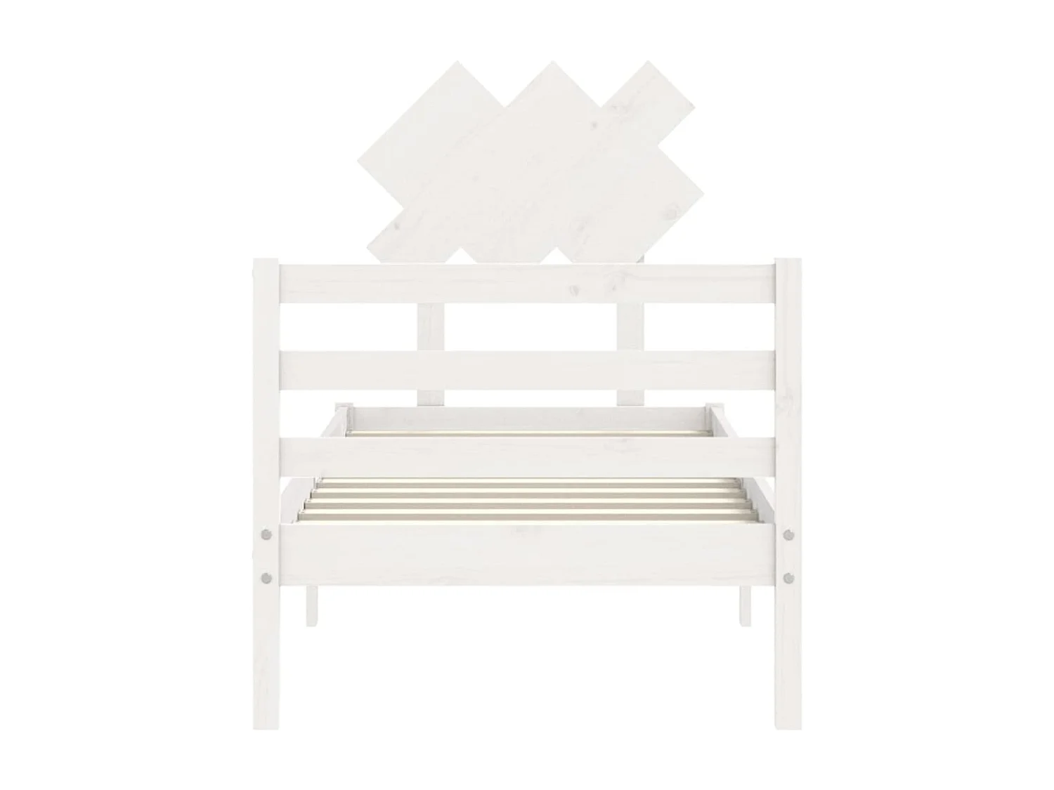 Cadre de lit avec tête de lit blanc 90x200 bois massif