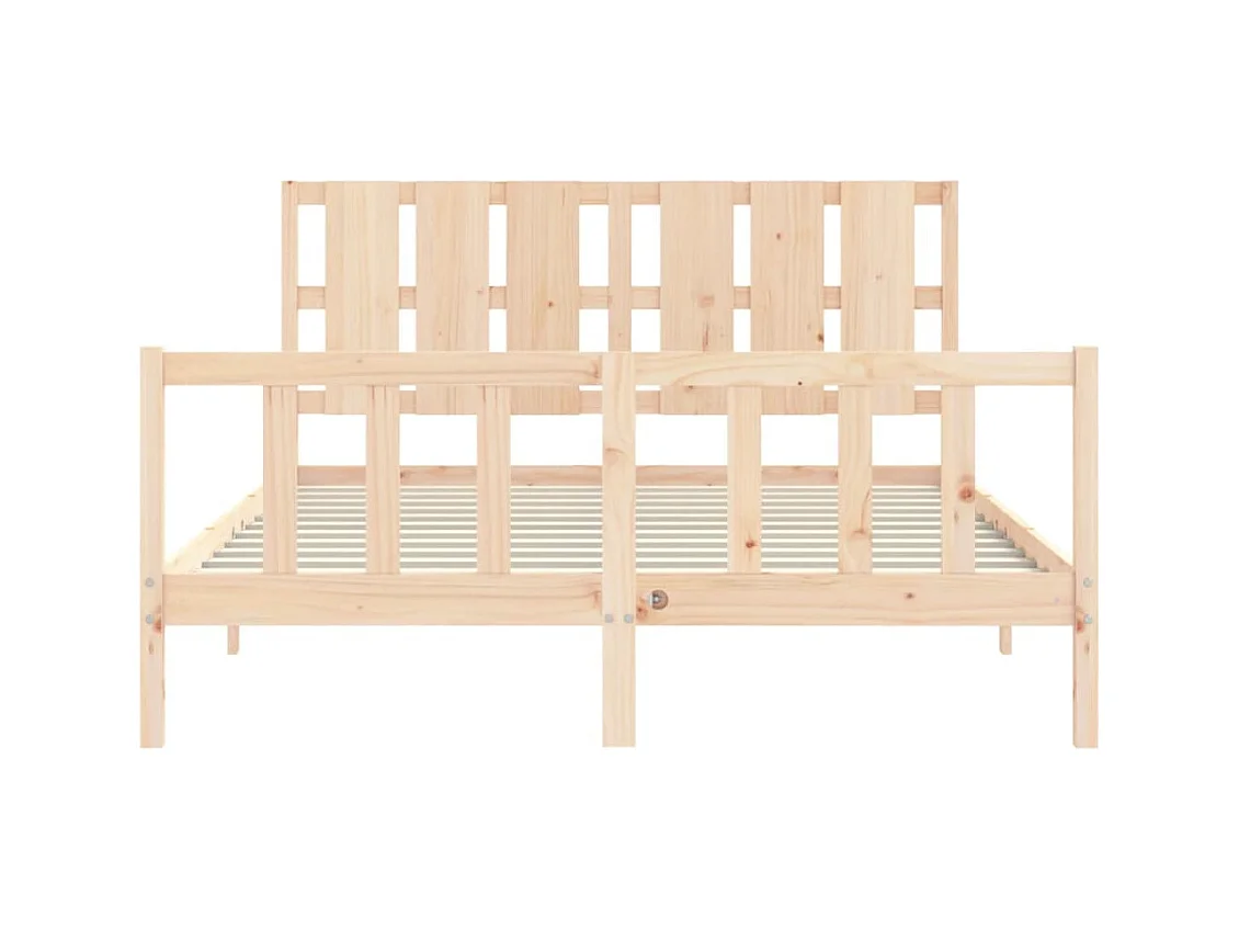 Cadre de lit avec tête de lit 160x200 bois massif