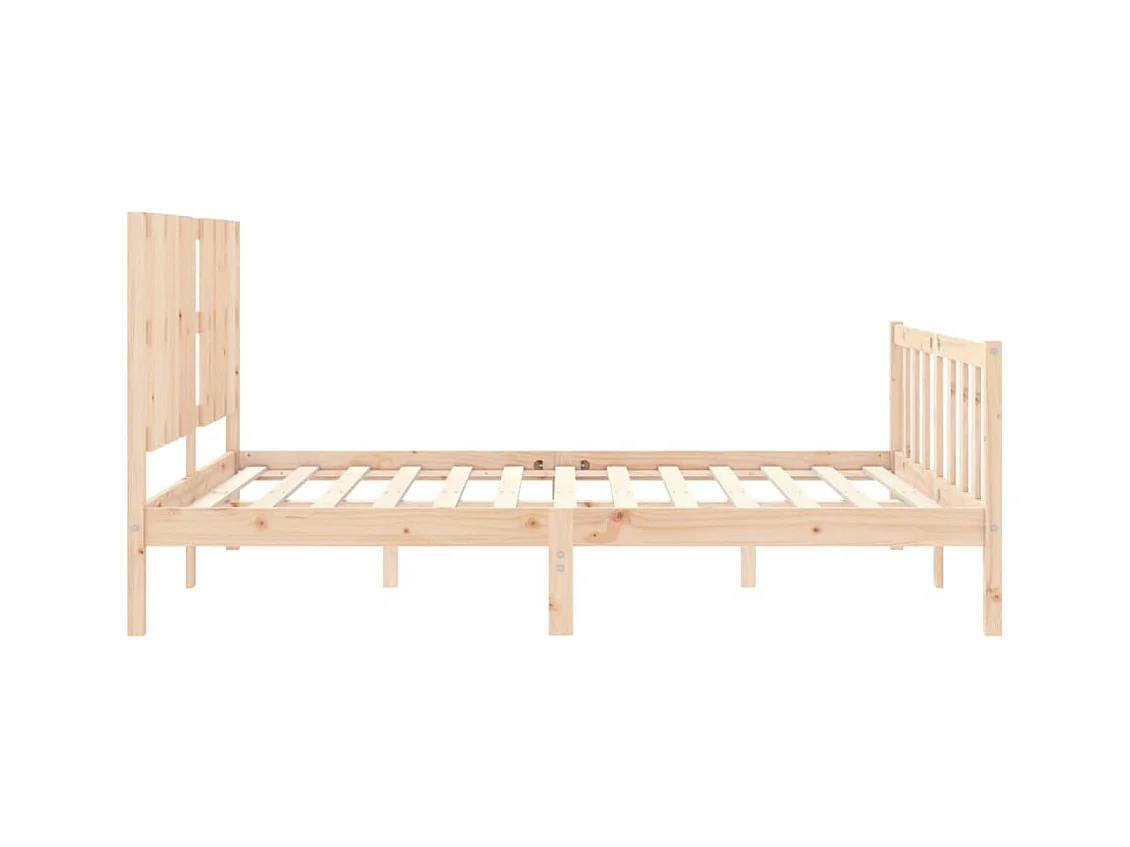 Cadre de lit avec tête de lit 160x200 bois massif