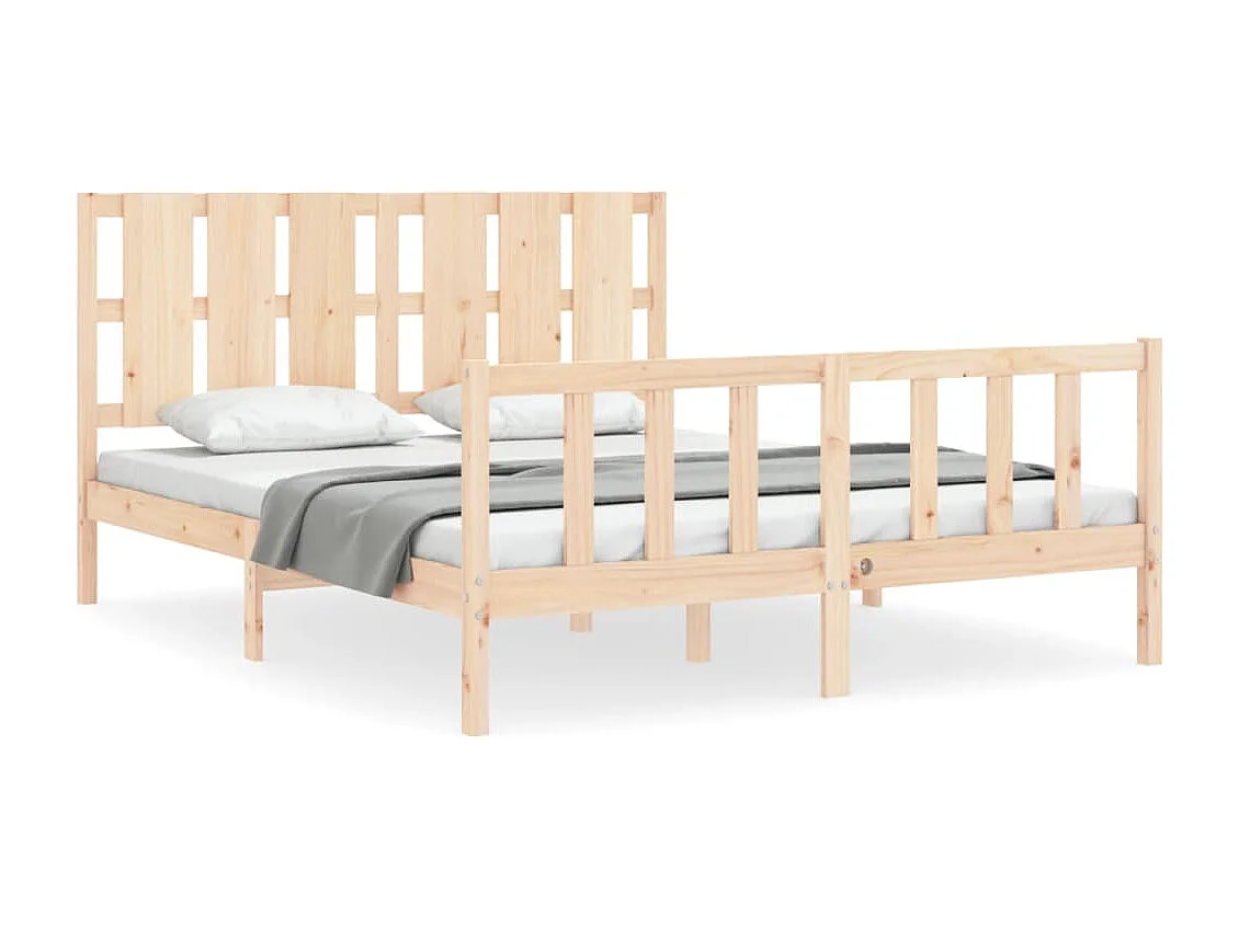 Cadre de lit avec tête de lit 160x200 bois massif