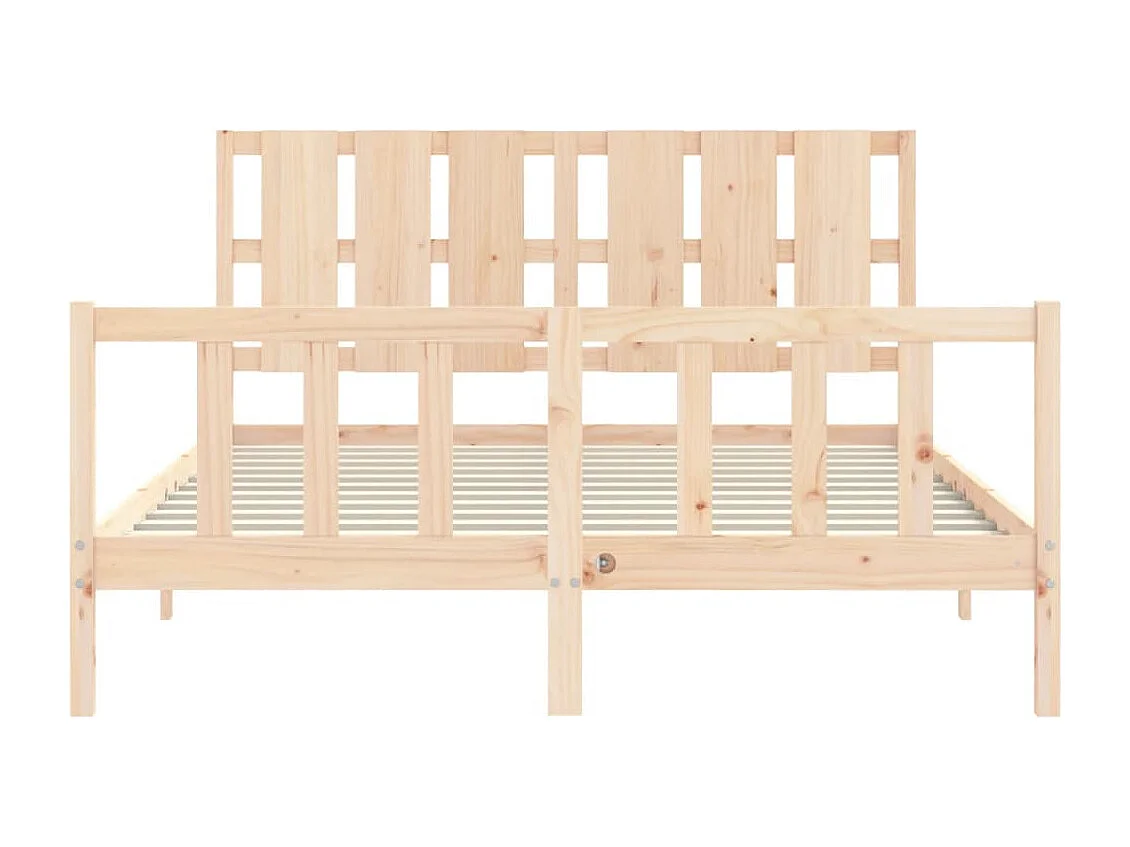 Cadre de lit avec tête de lit 160x200 bois massif