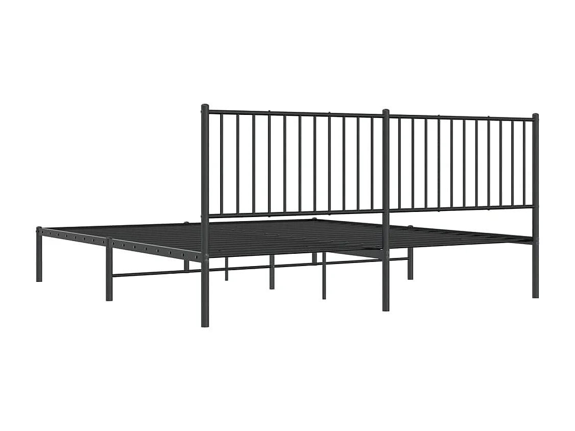 Cadre de lit métal avec tête de lit noir 183x213