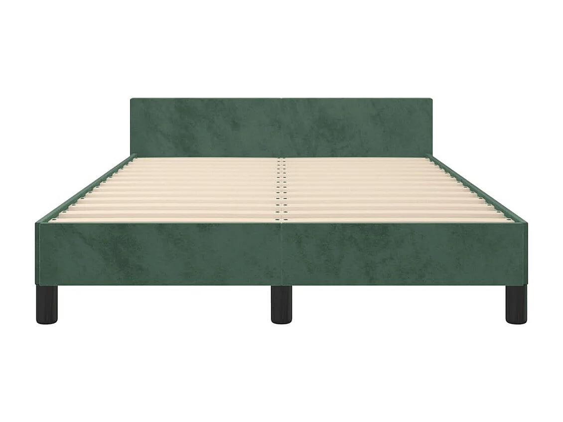 Cadre de lit avec tête de lit vert foncé 120x190 velours