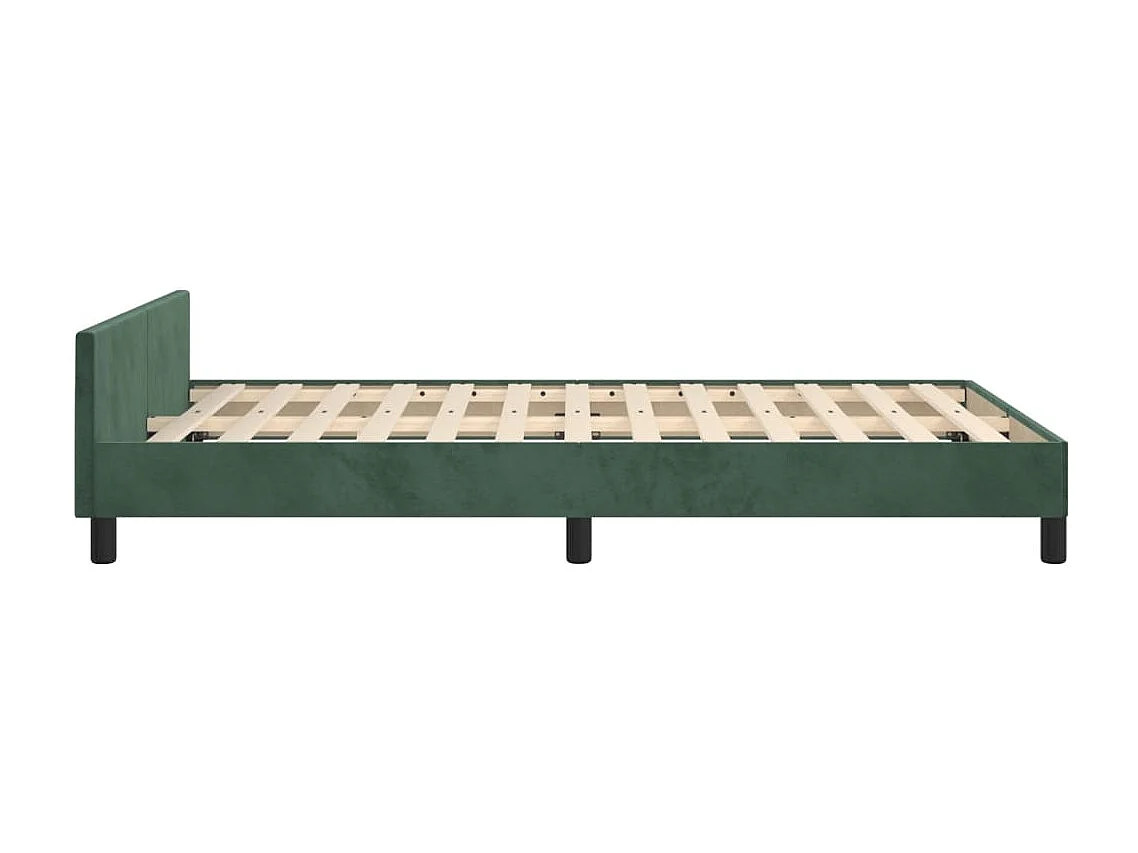 Cadre de lit avec tête de lit vert foncé 120x190 velours
