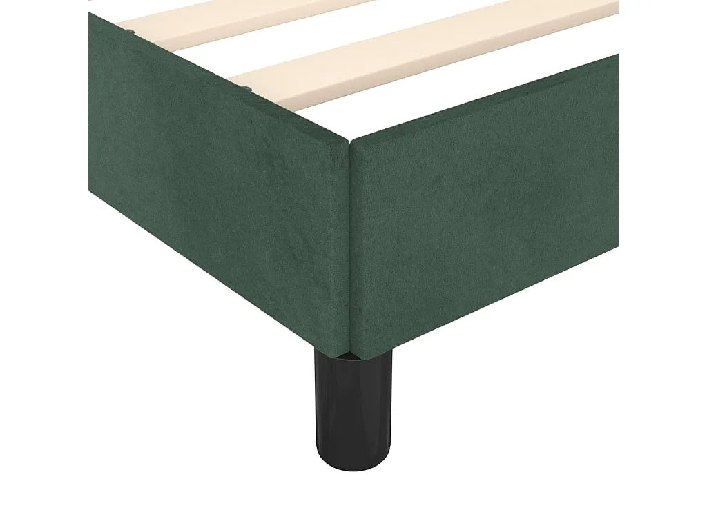 Cadre de lit avec tête de lit vert foncé 120x190 velours