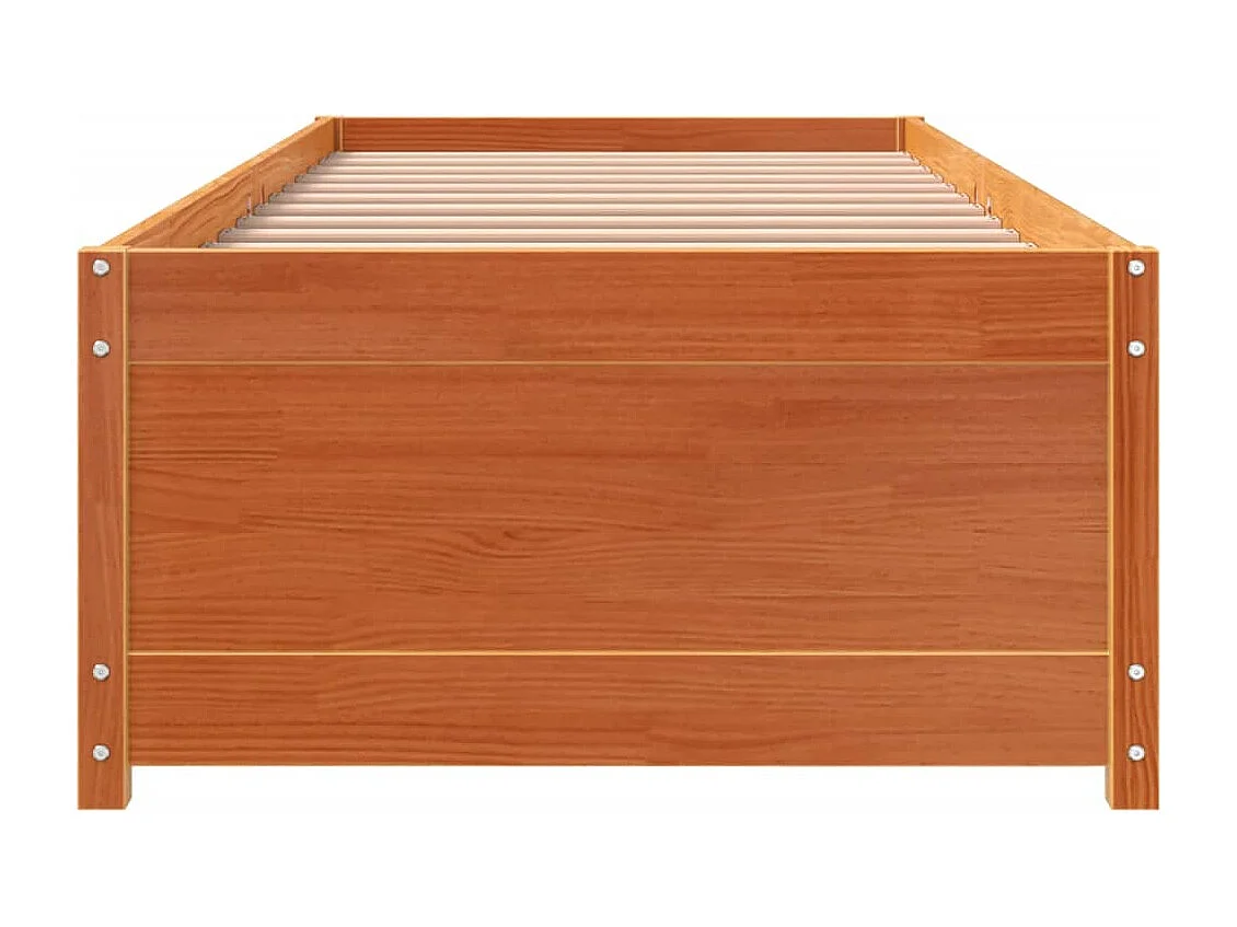 Lit de jour marron 90x200 bois de pin massif