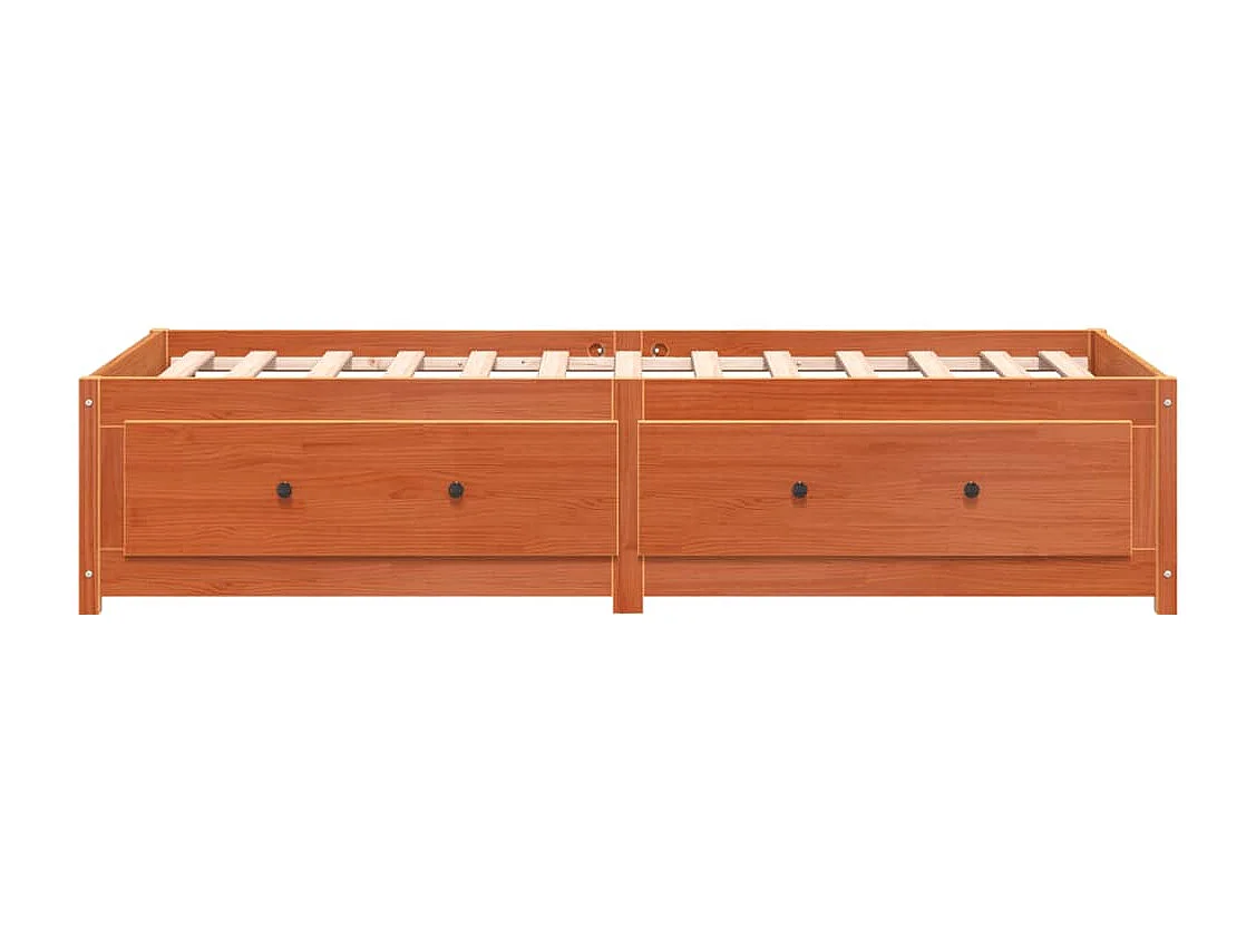 Lit de jour marron 90x200 bois de pin massif