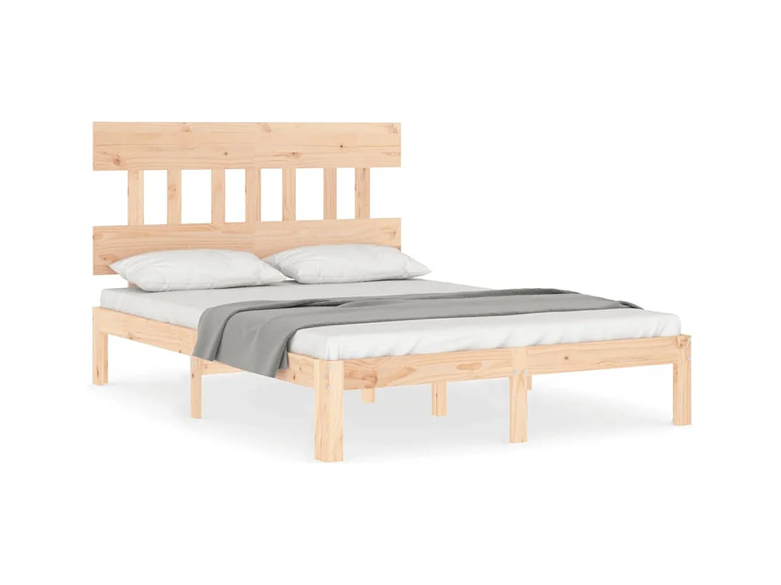 Cadre de lit avec tête de lit 140x200 bois massif