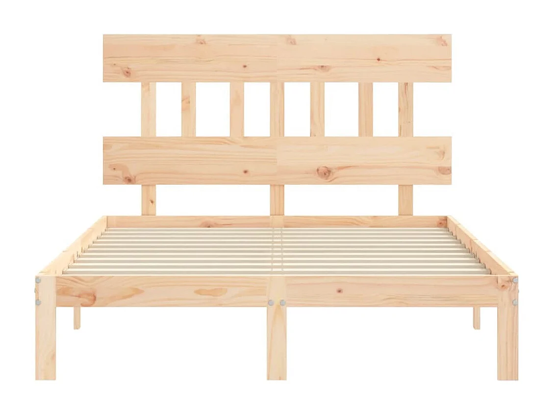 Cadre de lit avec tête de lit 140x200 bois massif