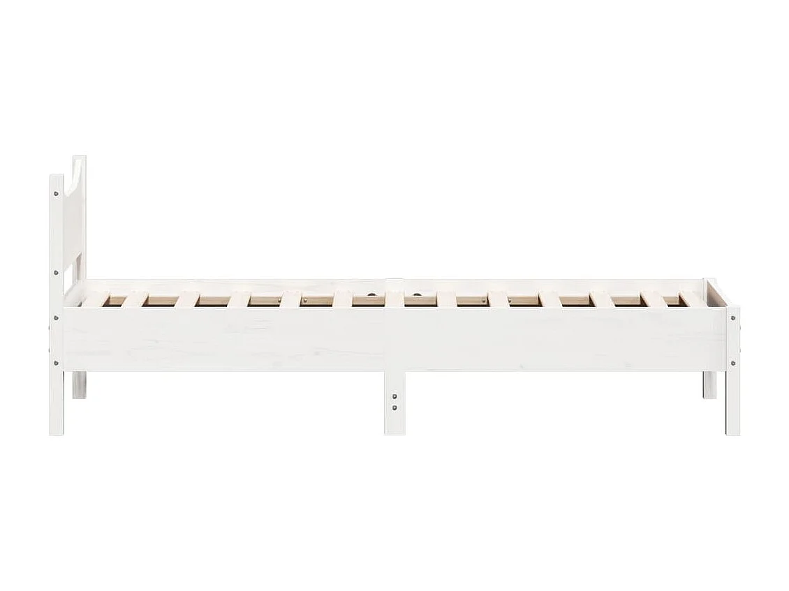 Cadre de lit blanc 90x200 bois de pin massif