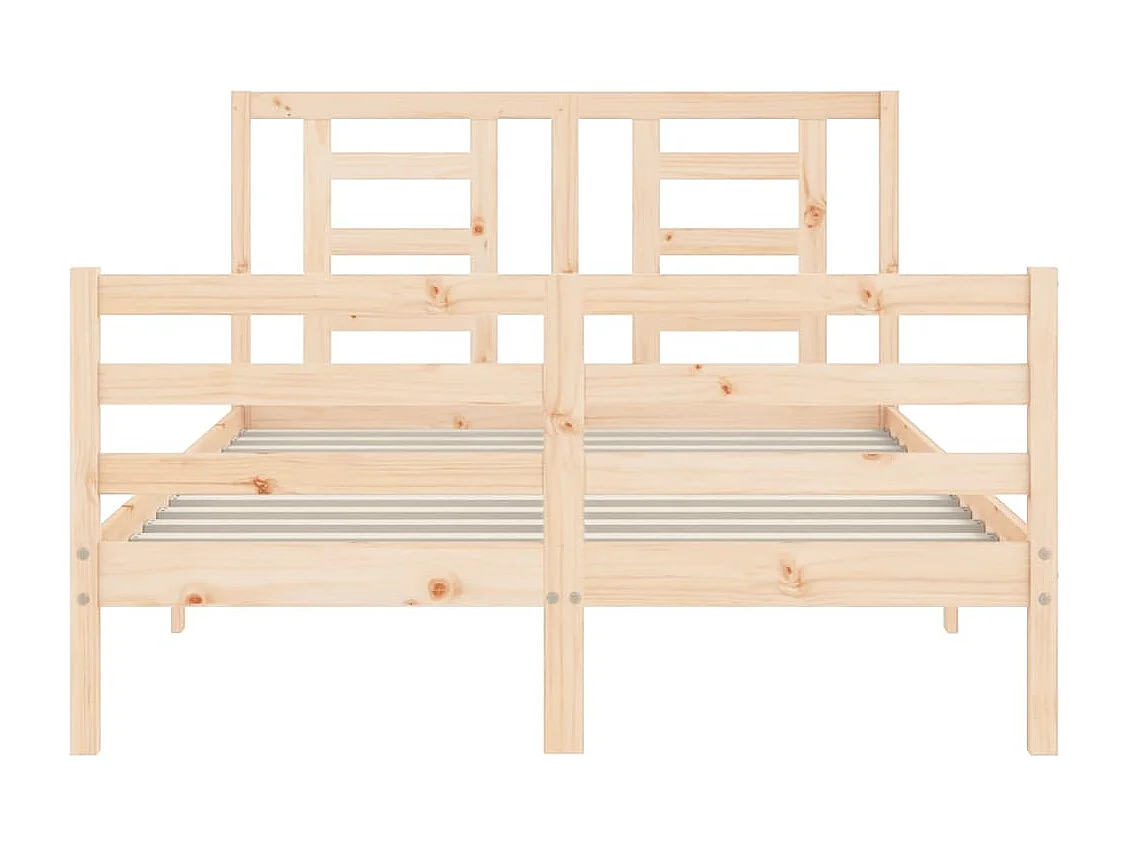 Cadre de lit avec tête de lit 120x200 bois massif