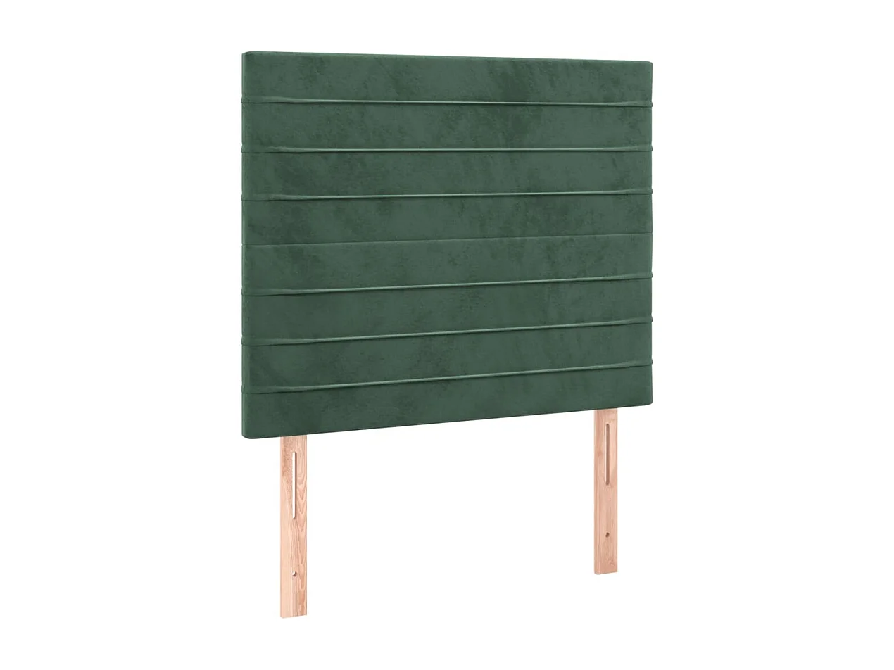Cadre de lit avec tête de lit Vert foncé 90x200 Velours