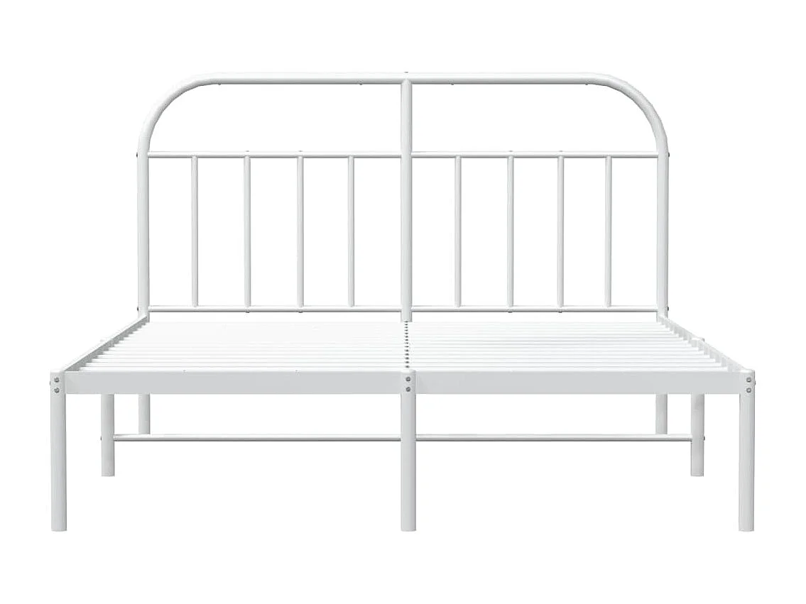 Cadre de lit métal avec tête de lit blanc 140x200