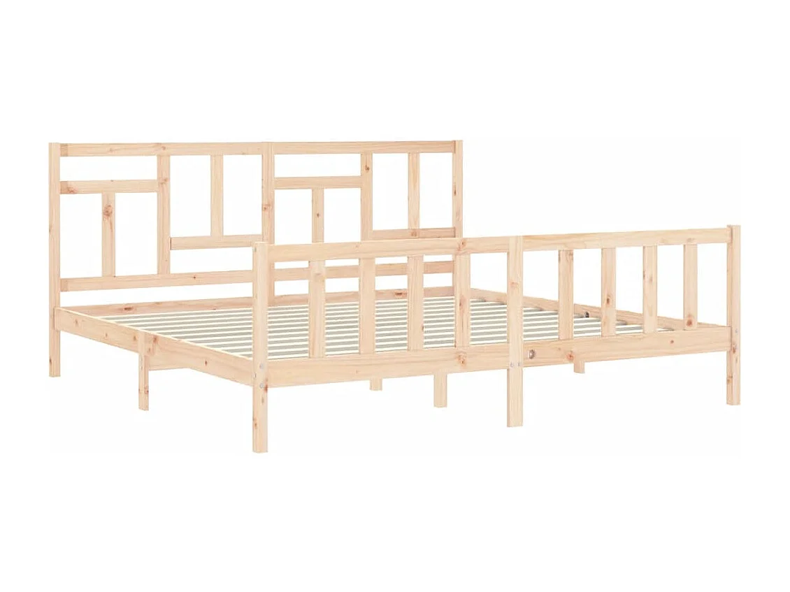 Cadre de lit avec tête de lit 200x200 bois massif