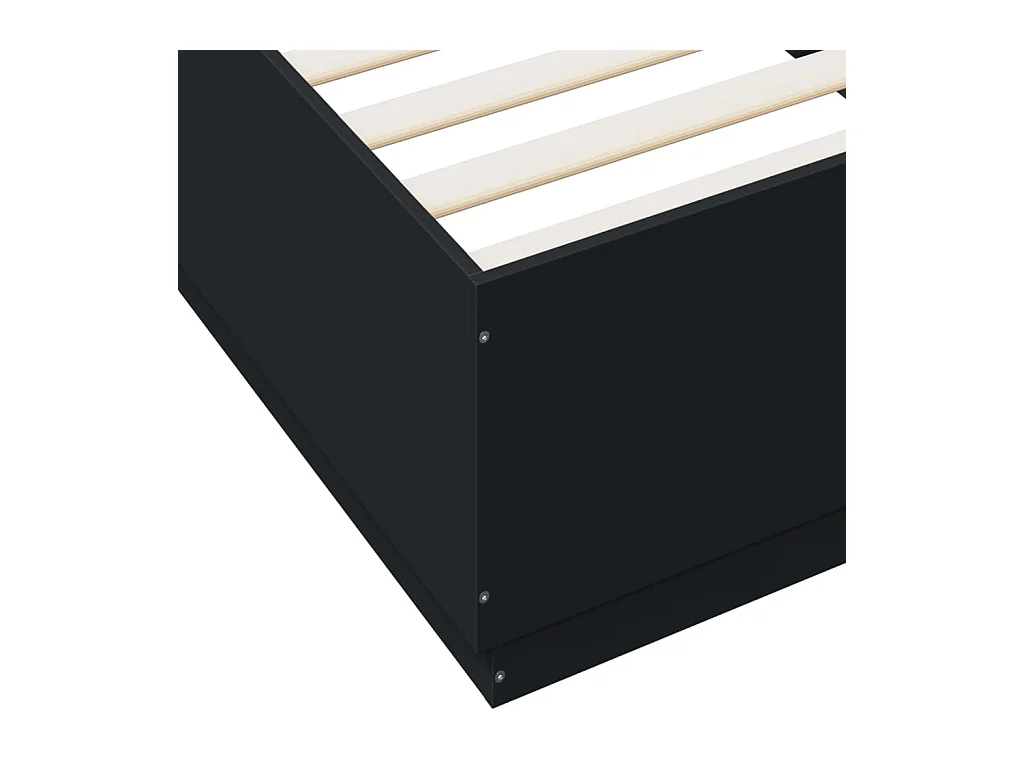 Bedframe bewerkt hout zwart 90x200 cm