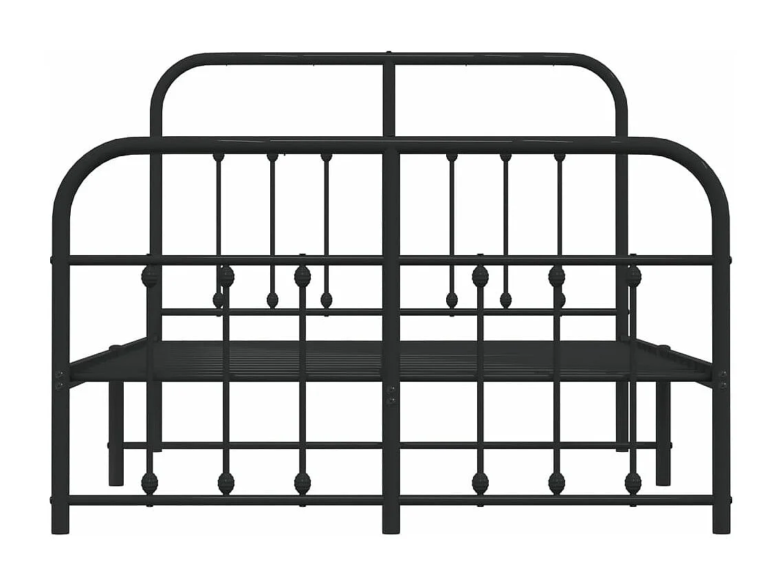Cadre de lit métal avec tête de lit-pied de lit noir 120x190