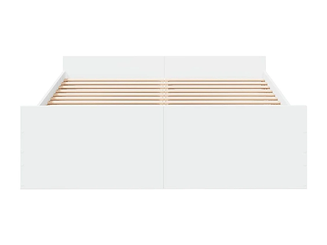 Cadre de lit avec tiroirs blanc 140x190 bois d'ingénierie